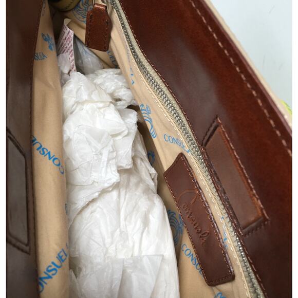 Consuela Chartreuse St. Tropez Yellow & Green Vintage Large Signature Handbag - Picture 7 of 7